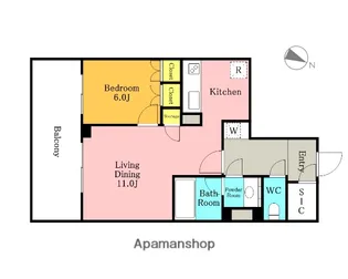 ドゥーエ大宮【7階】の間取り