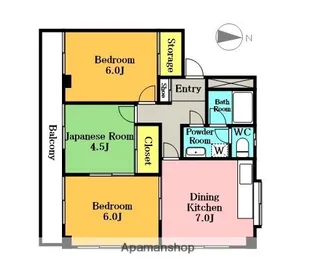 加藤マンション(堀の内町1丁目)【302号室】の間取り