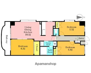 ヒルズ六本木弐番館【8階】の間取り