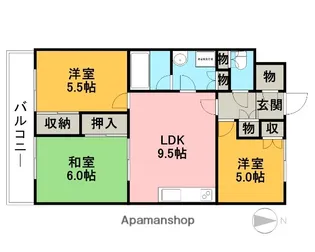3DKの間取り画像