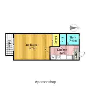 B・キャッスルⅡ【104号室】の間取り