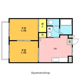 フォブール南大和田【203号室】の間取り