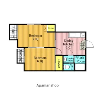 吉崎ハイツ【101号室】の間取り