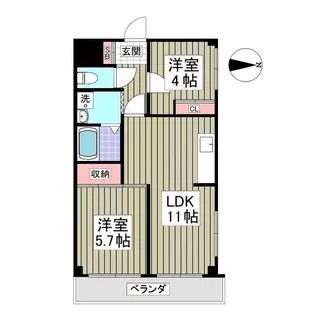 ホワイトパレス大宮【5階】の間取り