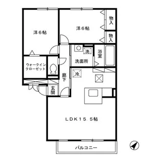 ベルデュール 弐番館【1階】の間取り