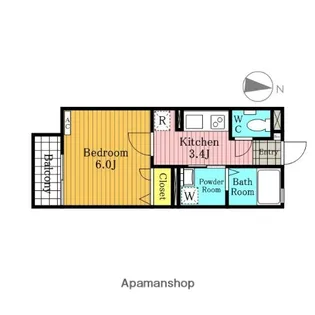 CASA ROSA(カーサ・ローザ)【202号室】の間取り