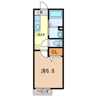 栗原ハイツB【1階】の間取り