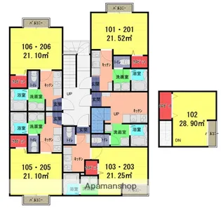 ラ ミア アルテ岩槻【206号室】の間取り