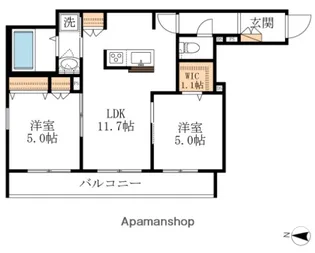 LE CHIEN 大宮東町【2階】の間取り