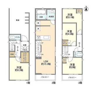 埼玉県さいたま市北区櫛引町2丁目【一戸建】の間取り