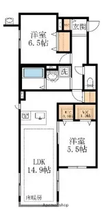 オーベルWEST【1階】の間取り