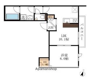 ハーノック大宮【303号室】の間取り