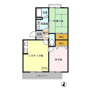 プリムヴェール 壱番館【2階】の間取り