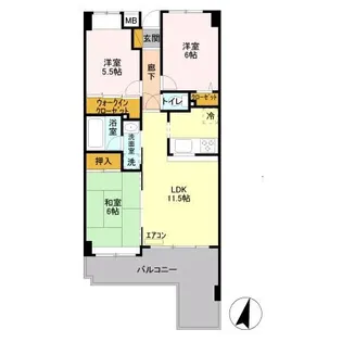 ブリリアント【1階】の間取り