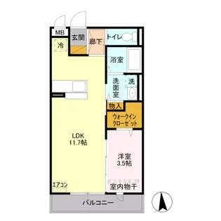 ルーヴル三橋 A【3階】の間取り
