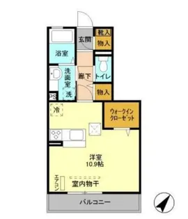 ボナール 一の鳥居【3階】の間取り