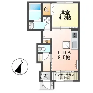 ローズ・コート【1階】の間取り