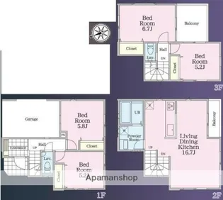 埼玉県さいたま市大宮区上小町【一戸建】の間取り