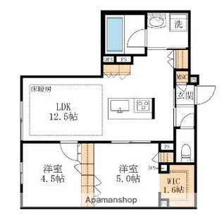 ルミナスガーデン東大宮【1階】の間取り