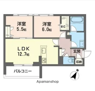 モアナヒルズⅠ【2階】の間取り