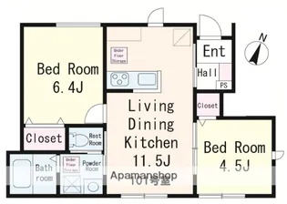 アヴニール大宮【1階】の間取り