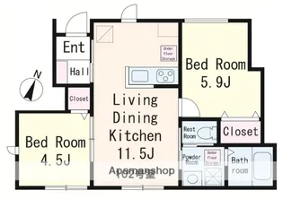 アヴニール大宮【1階】の間取り