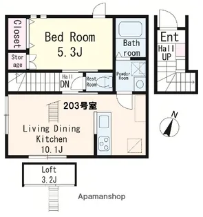 アヴニール大宮【2階】の間取り