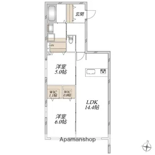 エスポワール大宮【1階】の間取り