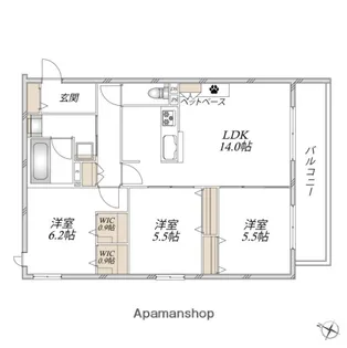 チェリーコートグラン E【207号室】の間取り