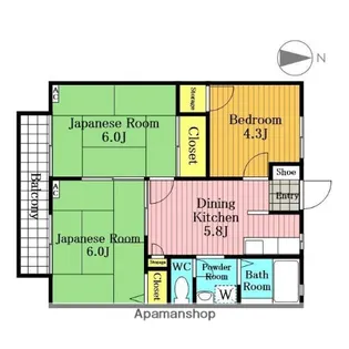ハイツコーヤ【203号室】の間取り