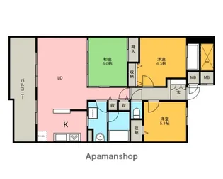 パティオタワー大宮【4階】の間取り