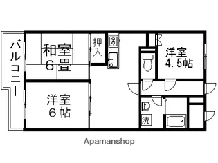 サンハイツ石田【1階】の間取り