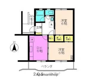 若林ハイツ【2階】の間取り