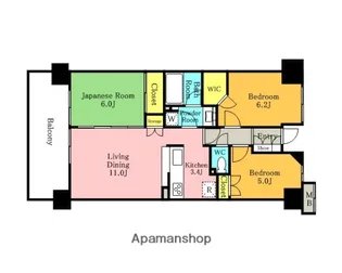 パークシティさいたま北ブライトレジデンス【711号室】の間取り