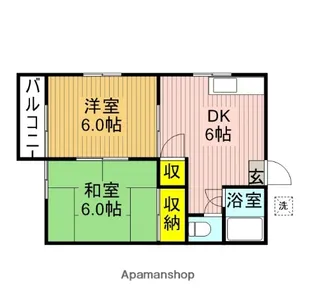 ヒゲタハイツ【202号室】の間取り