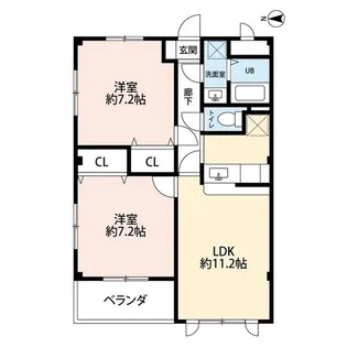 アンプルール 彩華【2階】の間取り