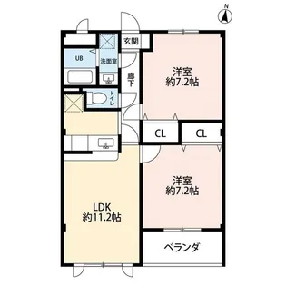 アンプルール 彩華【2階】の間取り