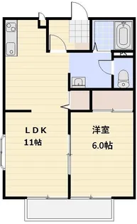 サンクレストD棟【202号室号室】の間取り