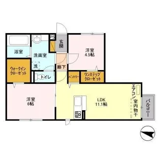 クレシア【201号室】の間取り