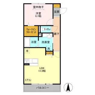 メリーコート【206号室】の間取り