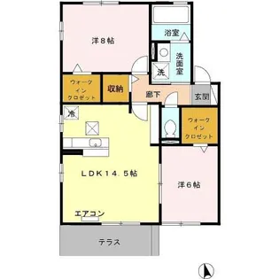サンテラスガーデン E【1階】の間取り