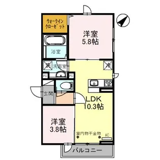 ECLAT西大宮EMBELLIR西大宮 EMBELLIR西【2階】の間取り