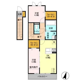 はっぴいえんど Ⅱ【202号室】の間取り