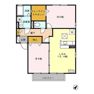 サンパティーク A館【1階】の間取り