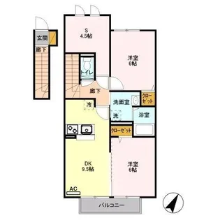 ソレアード B【202号室】の間取り