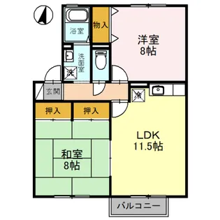 ホワイトハイツ白樺【2階】の間取り
