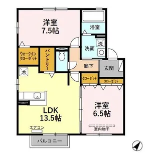 ロートガーデン E【2階】の間取り