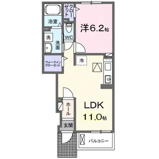 ベルグレイス【1階】の間取り