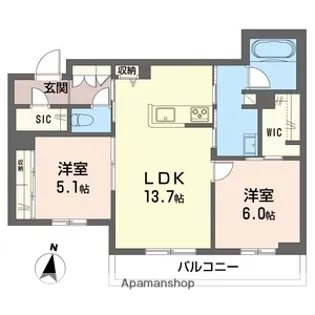 リッツ・リン【103号室】の間取り