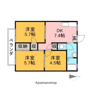 大宮レジデンス【105号室】の間取り